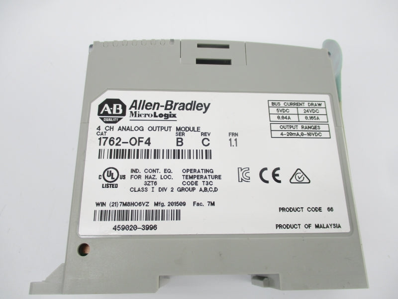 ALLEN BRADLEY 1762-OF4 SER. B 24VDC 0.165A F/W 1.1 NSNP