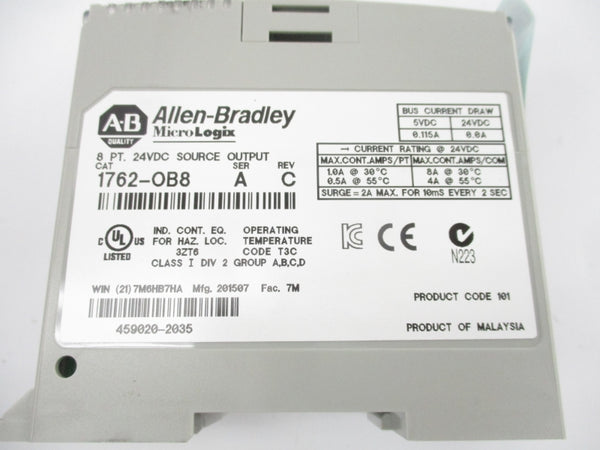 ALLEN BRADLEY 1762-OB8 SER. A 24VDC NSNP