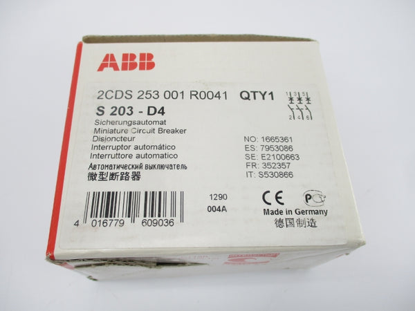 ABB 2CDS253001R0041 S203-D4 277/480VAC NSMP