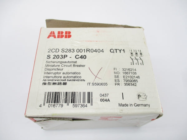 ABB 2CDS283001R0404 S203P-C40 277/480VAC 40A NSMP