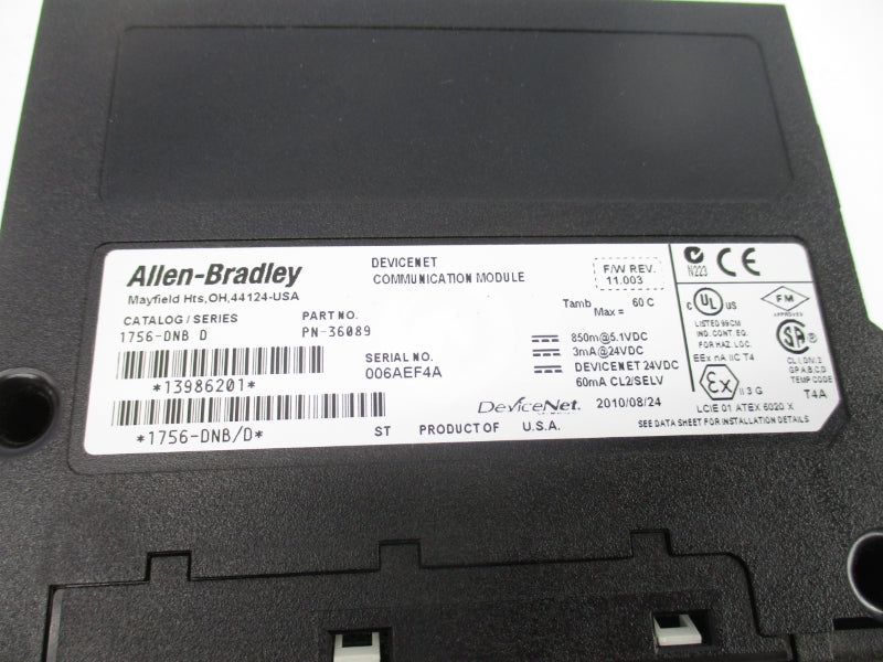 ALLEN BRADLEY 1756-DNB SER. D F/W 11.003 24VDC NSNP