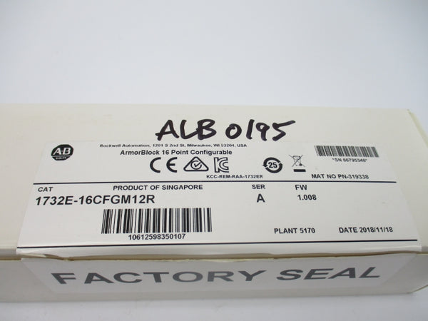 ALLEN BRADLEY 1732E-16CFGM12R SER. A 11-30VDC 8A NSMP