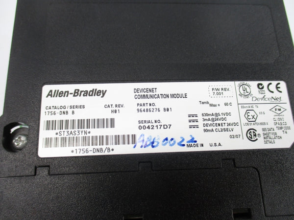 ALLEN BRADLEY 1756-DNB SER. B F/W 7.001 24VDC NSNP