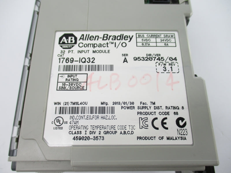 ALLEN BRADLEY 1769-IQ32 SER. A F/W 3.1 10-30VDC NSNP