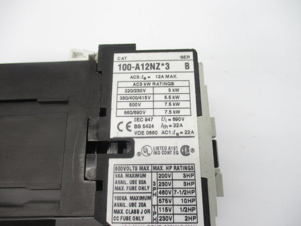 ALLEN BRADLEY 100-A12NZ013 SER. B 115V 12A NSNP