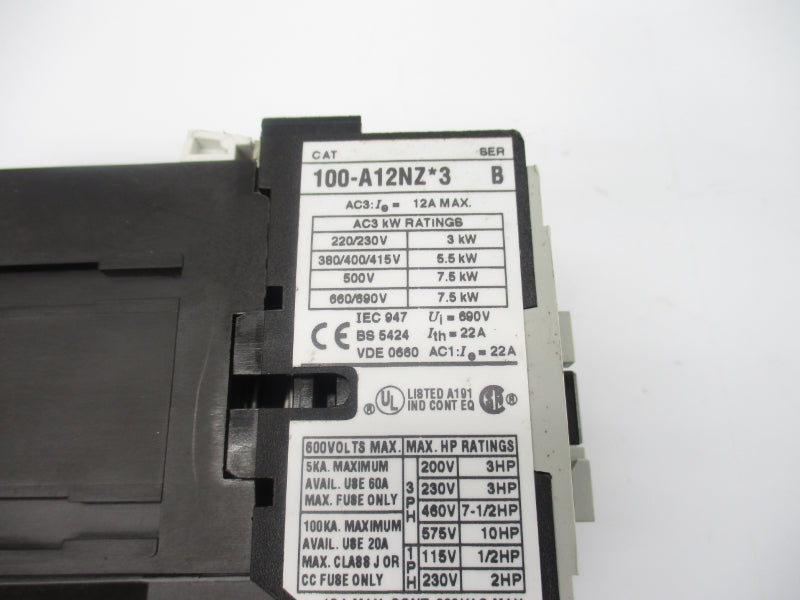 ALLEN BRADLEY 100-A12NZ013 SER. B 115V 12A NSNP