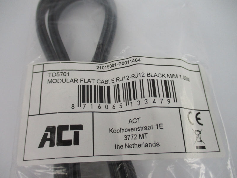 ACT RJ12-RJ12 1.00M NSMP