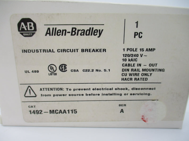 ALLEN BRADLEY 1492-MCAA115 SER. A 120/240V 15A NSMP