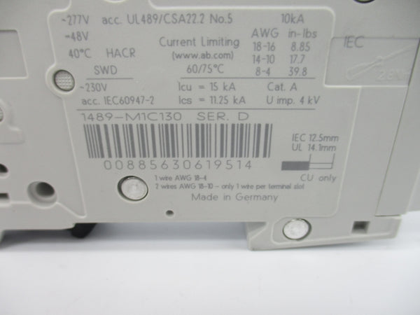 ALLEN BRADLEY 1489-M1C130 SER. D 277V 13A NSNP