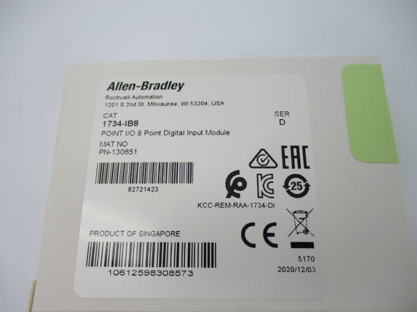ALLEN BRADLEY 1734-IB8 SER. D F/W 3.031 24VDC NSMP
