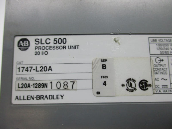 ALLEN BRADLEY 1747-L20A SER. B F/W 4 UNMP