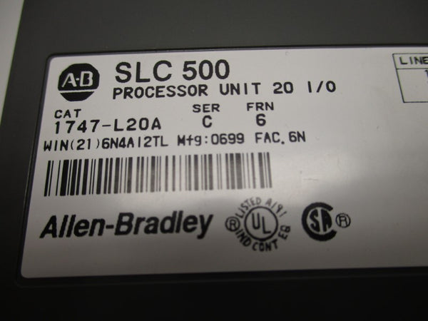 ALLEN BRADLEY 1747-L20A PROCESSOR UNIT SER. C F/W 6  NSNP