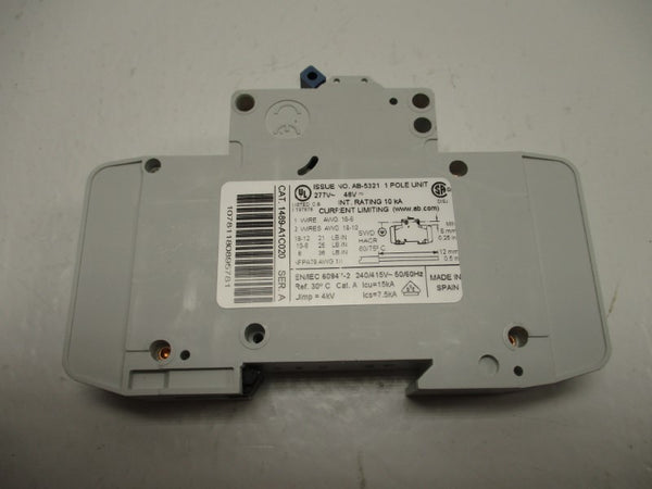 ALLEN BRADLEY 1489-A1C020 CIRCUIT BREAKER  SER. A 2A 277V NSNP