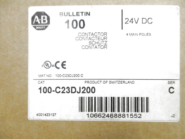 ALLEN BRADLEY 100-C23DJ200 SER.C 24VDC (BR/WH) NSMP