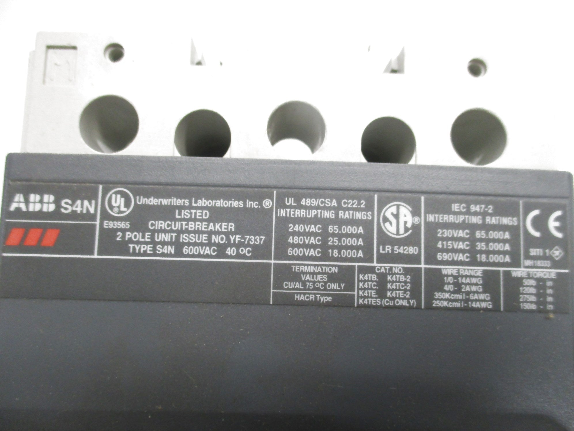 ABB S4N250BW-2S4 600V 250A  NSMP