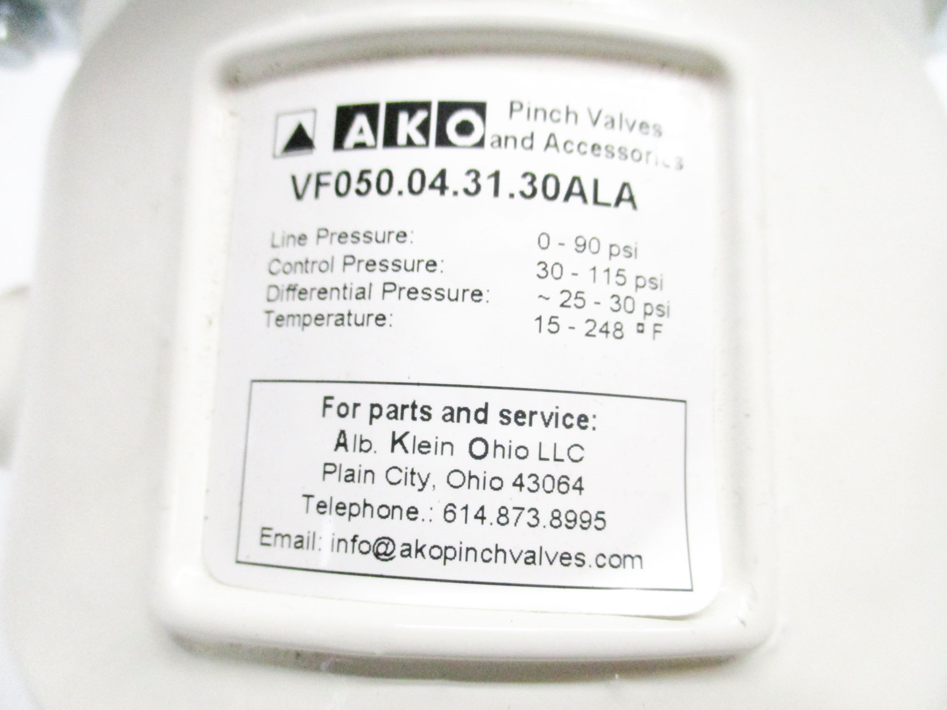 AKO VF050.04.31.30ALA 30-115PSI NSNP
