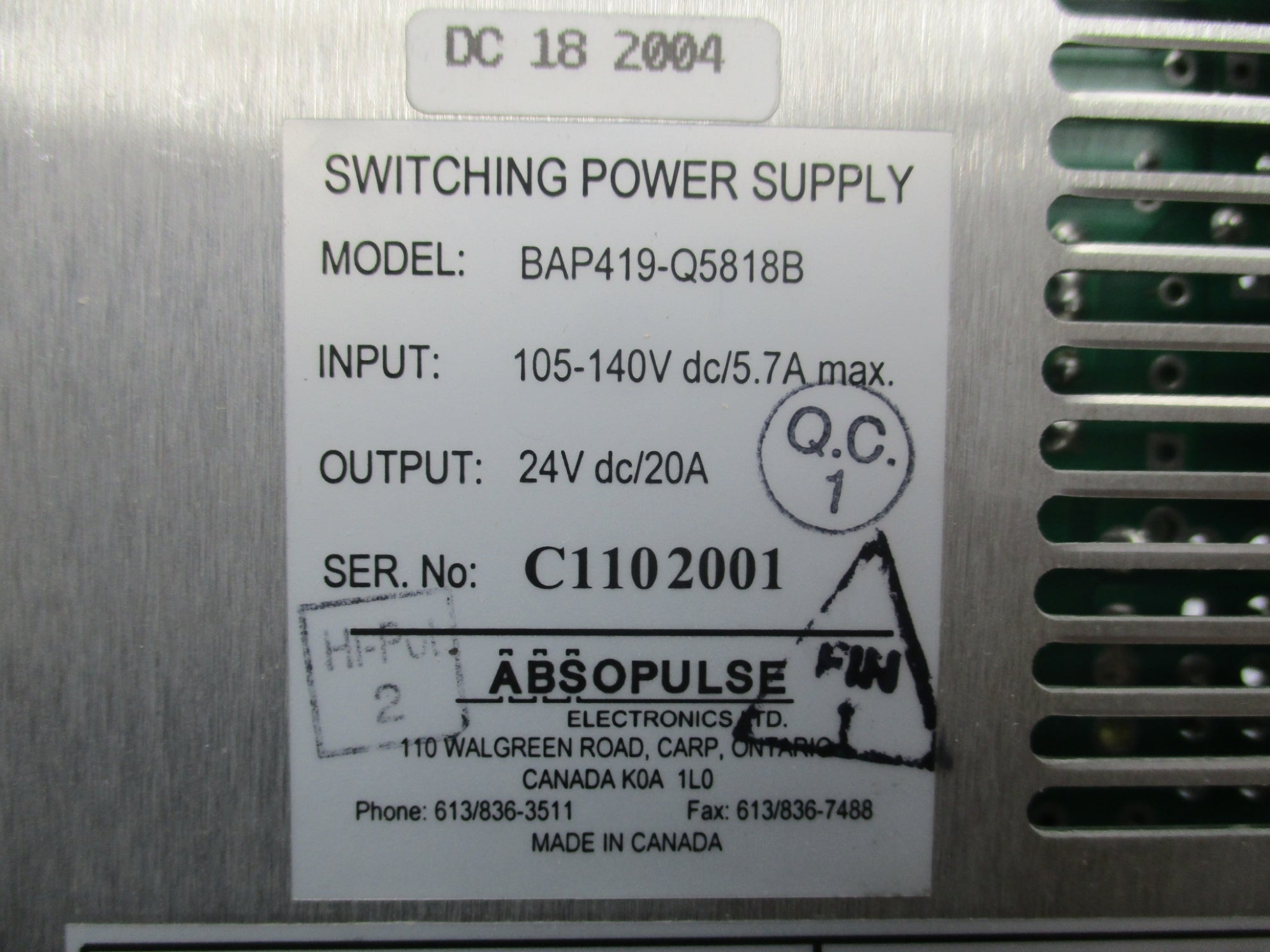 ABSOPULSE BAP419-Q5818B NSMP