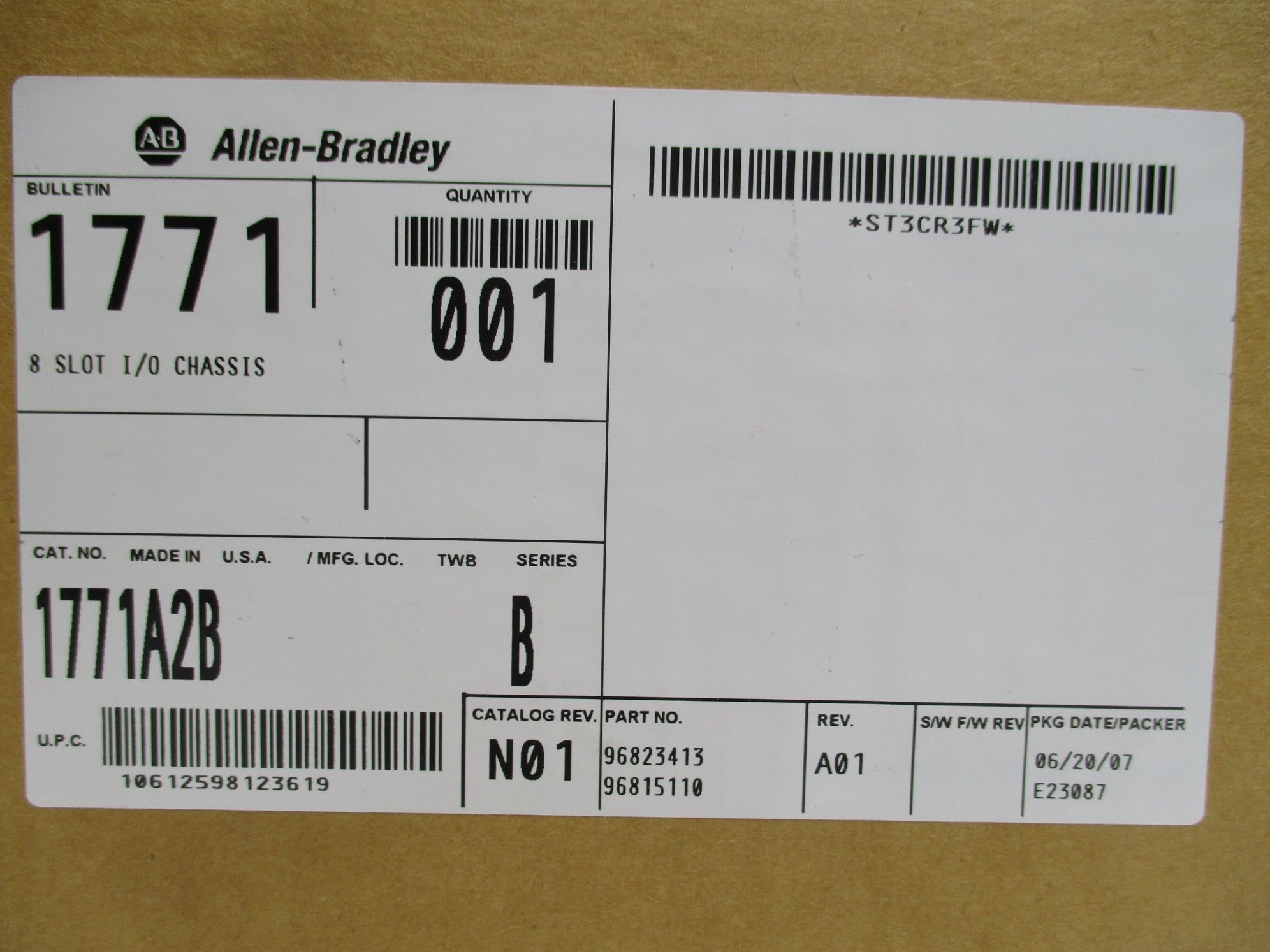 ALLEN BRADLEY 1771-A2B SER. B 5.25VDC 16A NSMP