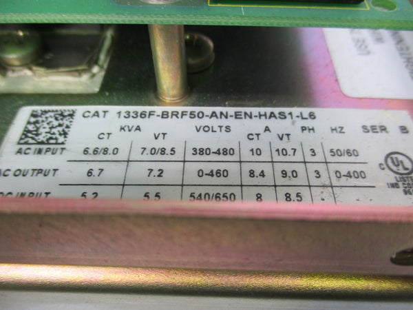 ALLEN BRADLEY 1336F-BRF50-AN-EN-HAS1-L6 SER. B F/W 6.002 REMAN