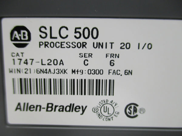 ALLEN BRADLEY 1747-L20A SER. C 85-132VAC 15A F/W 6 NSMP