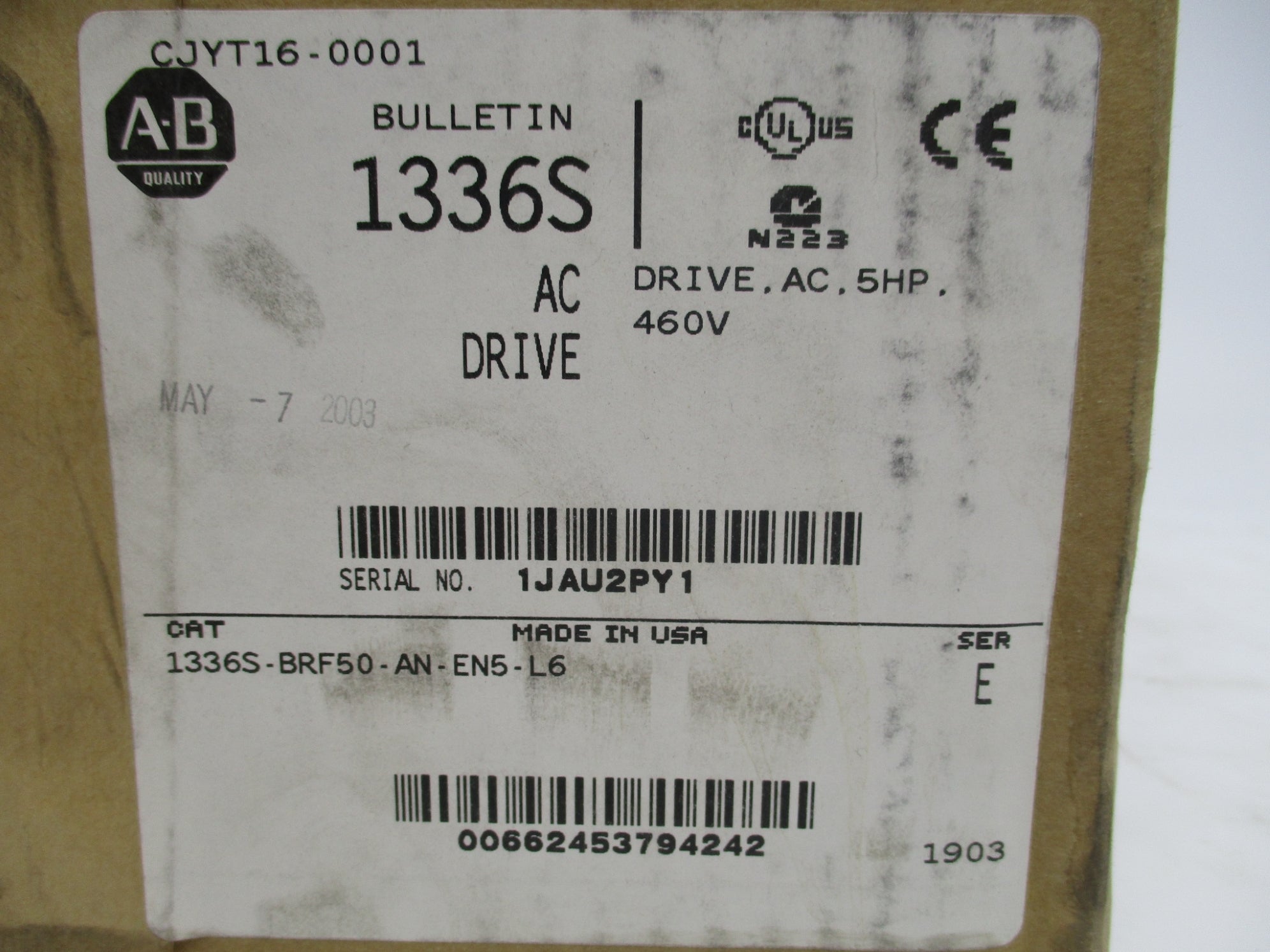 ALLEN BRADLEY 1336S-BRF50-AN-EN5-L6 SER. E NSMP