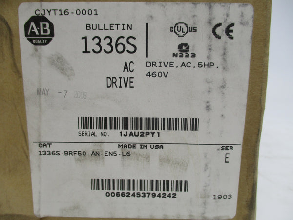 ALLEN BRADLEY 1336S-BRF50-AN-EN5-L6 SER. E NSMP