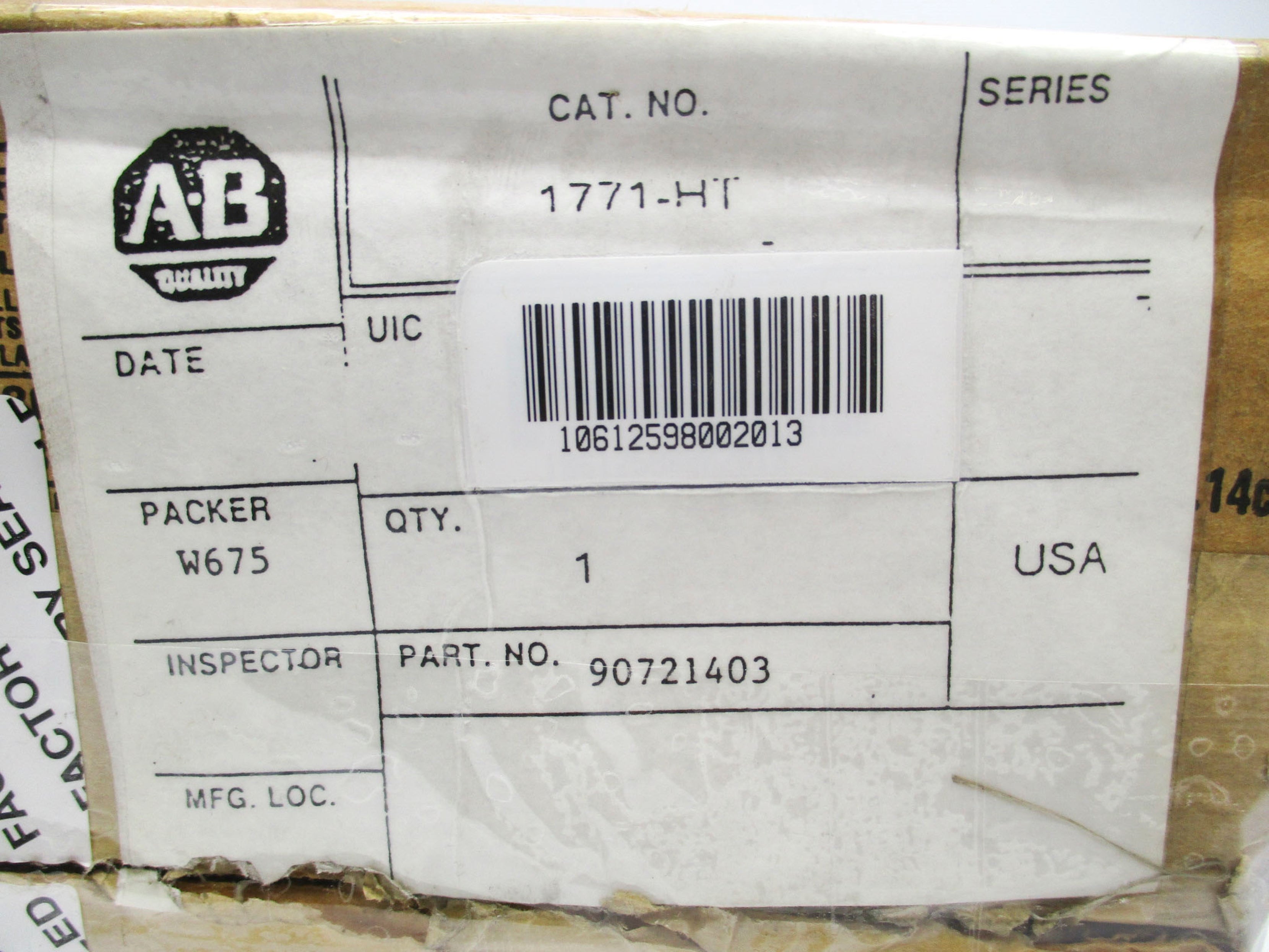 ALLEN BRADLEY 1771-HT (AS PICTURED) NSMP