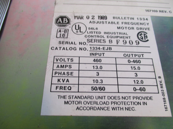 ALLEN BRADLEY 1334-EJB SER. B (AS PICTURED) UNMP