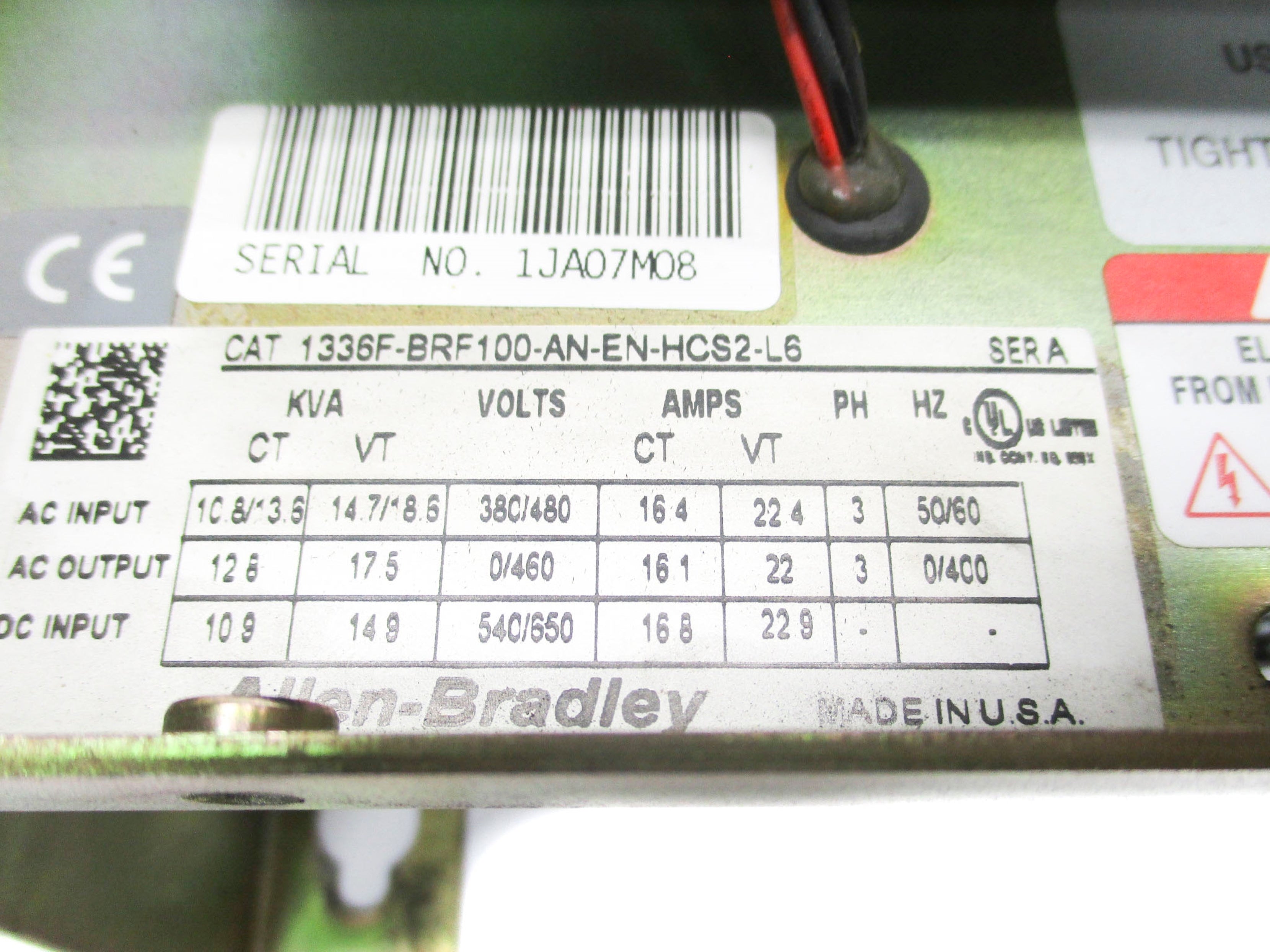 ALLEN BRADLEY 1336F-BRF100-AN-EN-HCS2-L6 SER. A UNMP