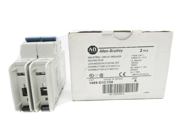 ALLEN BRADLEY 1489-D1C130 SER. A 13A 125V (PKG OF 2) NSMP