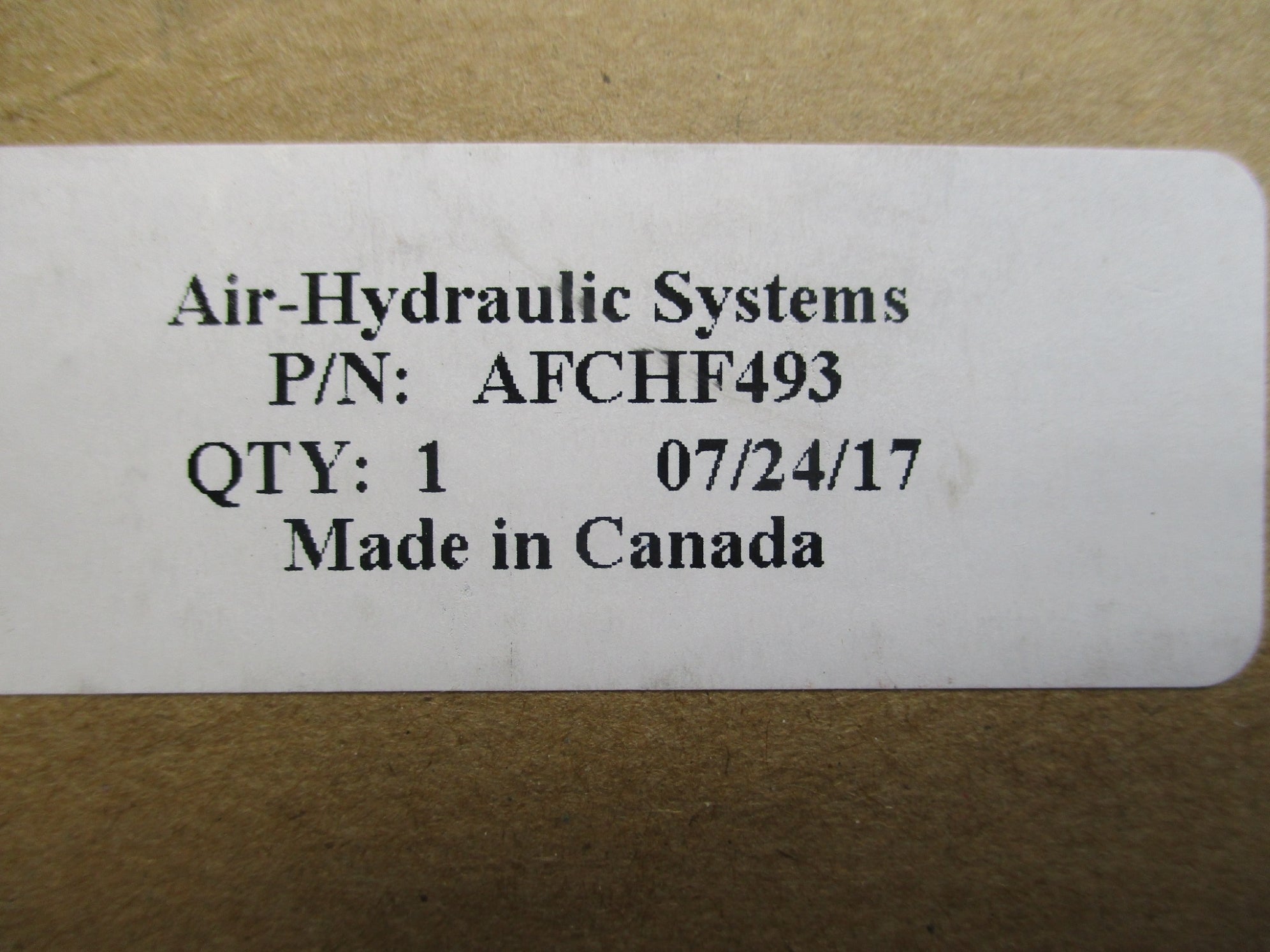 AIR HYDRAULICS SYSTEMS AFCHF493 NSMP