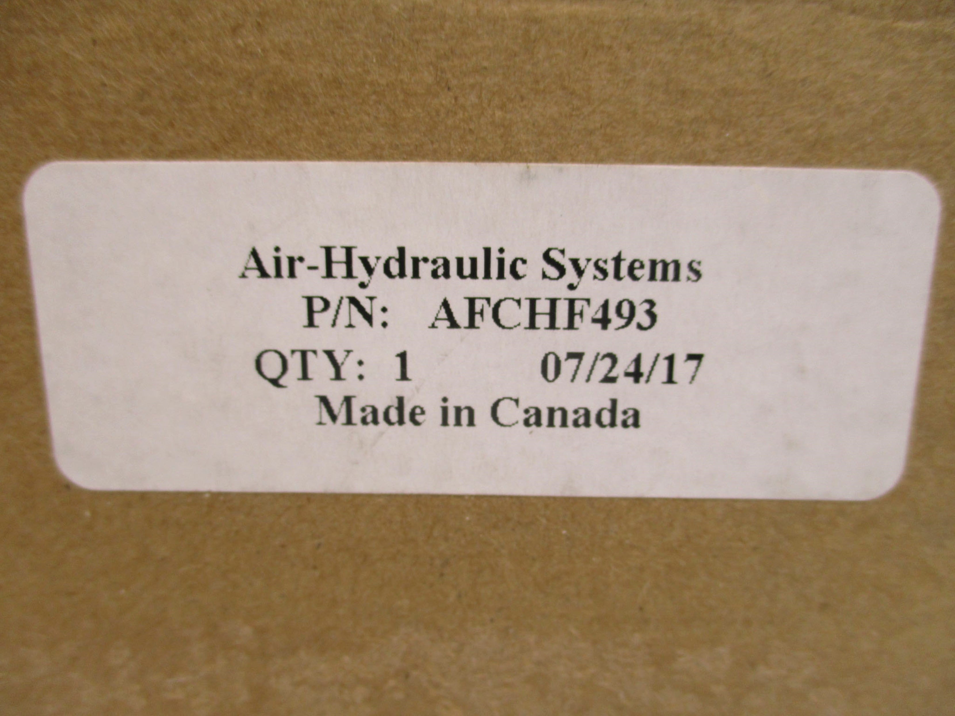 AIR-HYDRAULICS SYSTEMS AFCHF493 NSMP
