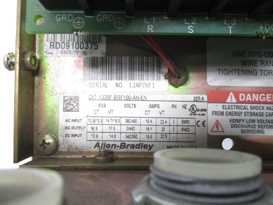 ALLEN BRADLEY 1336F-BRF100-AN-EN SER. A (AS PICTURED) UNMP