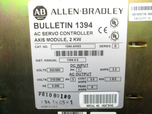 ALLEN BRADLEY 1394-AM03 SER. B REMAN
