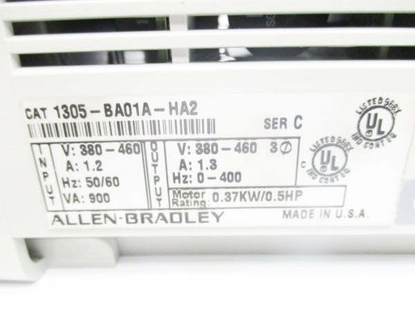 ALLEN BRADLEY 1305-BA01A-HA2 SER. C F/W 6.01 (BR/WH) NSMP