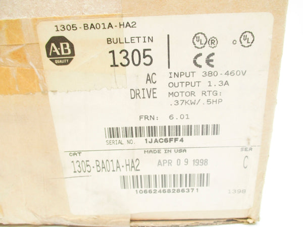 ALLEN BRADLEY 1305-BA01A-HA2 SER. C F/W 6.01 (BR/WH) NSMP