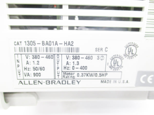 ALLEN BRADLEY 1305-BA01A-HA2 SER. C F/W 6.01 (BR/WH) (AS PICTURED) NSMP