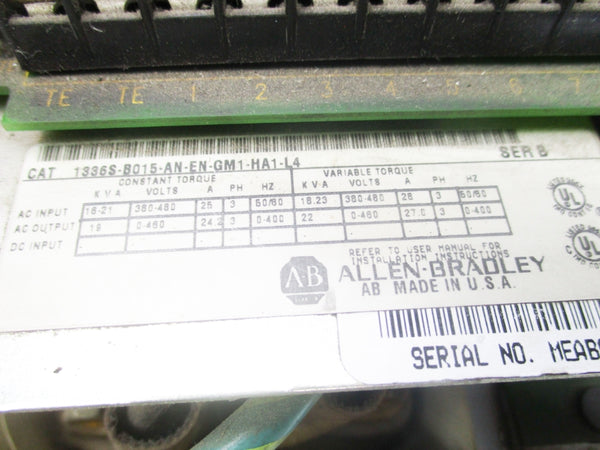 ALLEN BRADLEY 1336S-B015-AN-EN-GM1HA1-L4 SER. B (AS PICTURED) UNMP