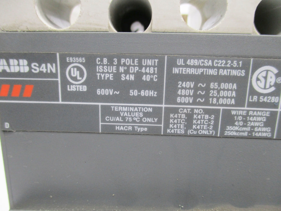 ABB BA62000433 250A 600V NSNP