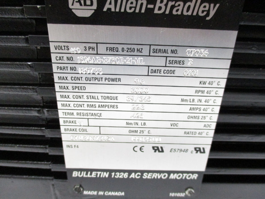ALLEN BRADLEY 1326AB-B730E-21-ML SER. B REMAN