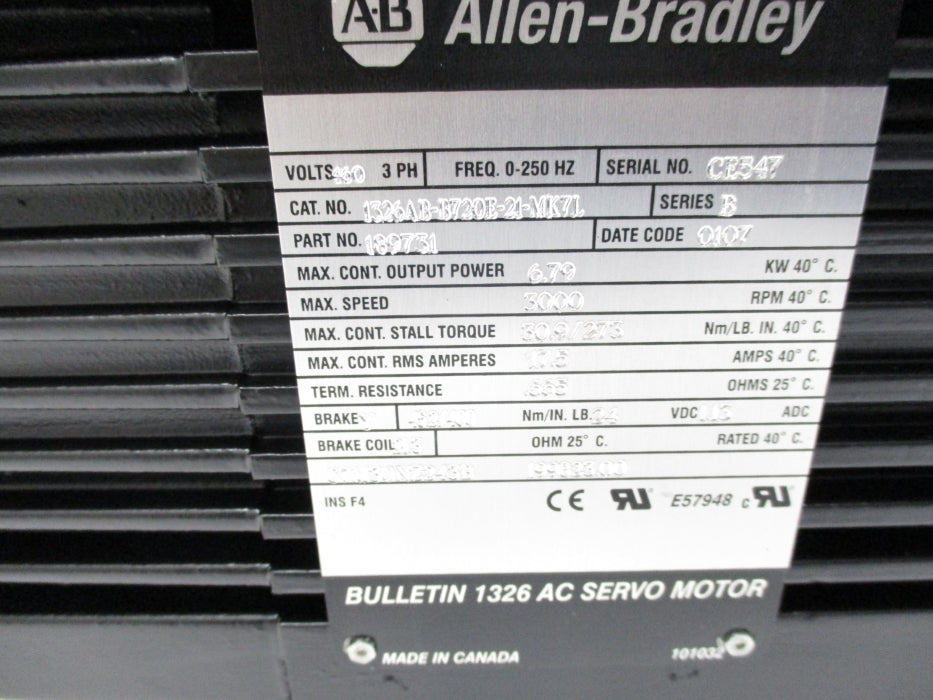 ALLEN BRADLEY 1326AB-B720E-21-MK7L SER. B REMAN