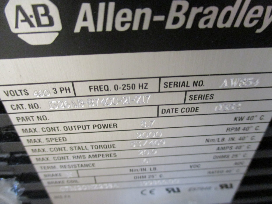 ALLEN BRADLEY 1326AB-B740C-21-Z17 REMAN