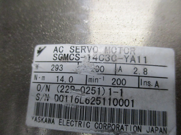 YASKAWA SGMCS-14C3C-YA11 (AS PICTURED) UNMP