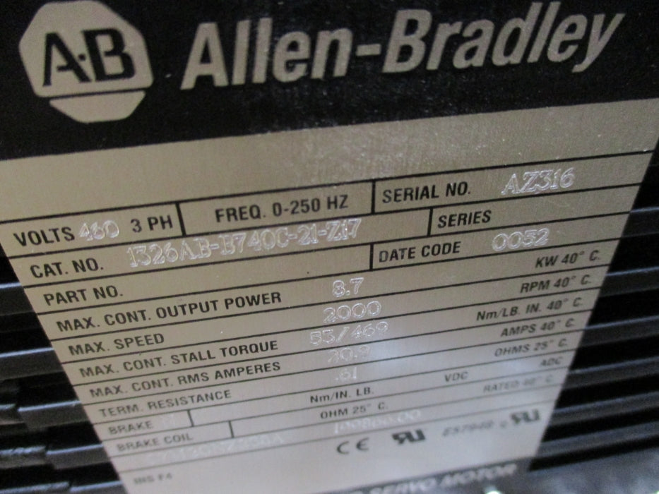 ALLEN BRADLEY 1326AB-B740C-21-Z17 SER. B NSMP