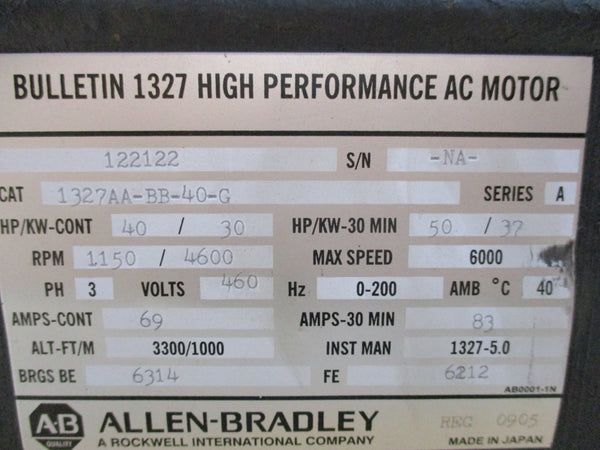 ALLEN BRADLEY 1327AA-BB-40-G SER. A NSNP