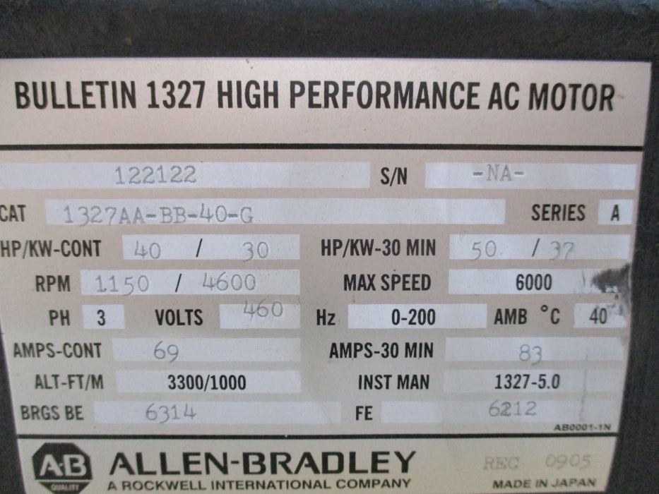 ALLEN BRADLEY 1327AA-BB-40-G SER. A NSNP