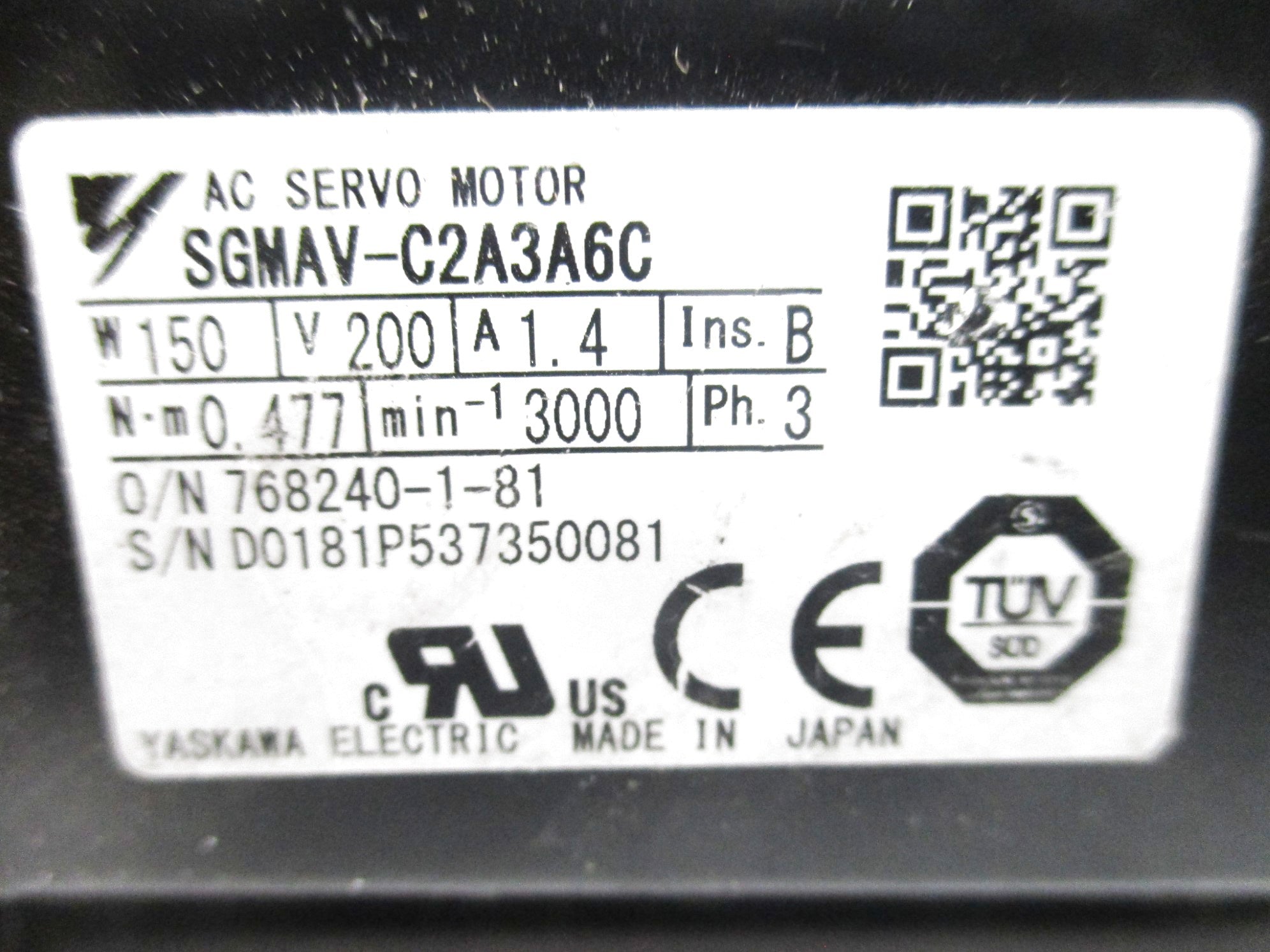 YASKAWA SGMAV-C2A3A6C UNMP