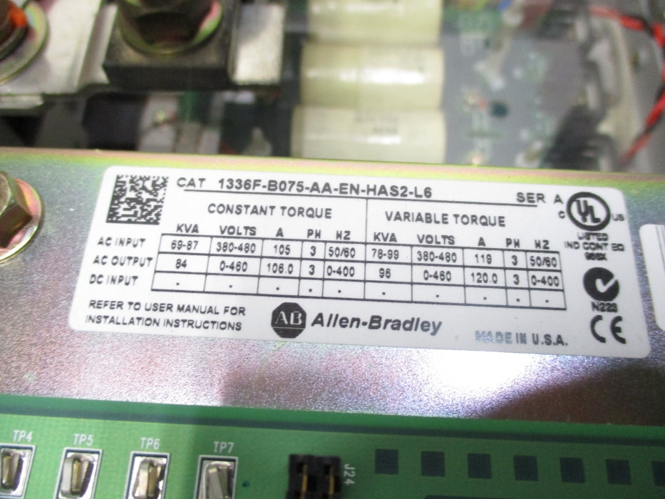 ALLEN BRADLEY 1336F-B075-AA-EN-HAS2-L6 SER. A UNMP