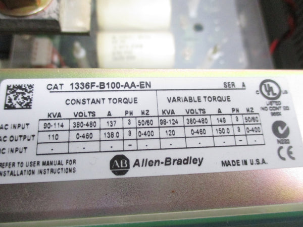 ALLEN BRADLEY 1336F-B100-AA-EN SER. A UNMP