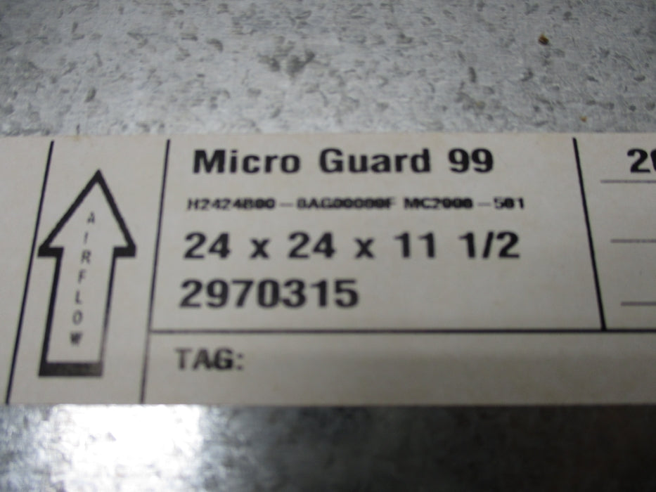 AIRGUARD 2970315 H2424B00-0AG00000F 24X24X11 1/2 NSMP